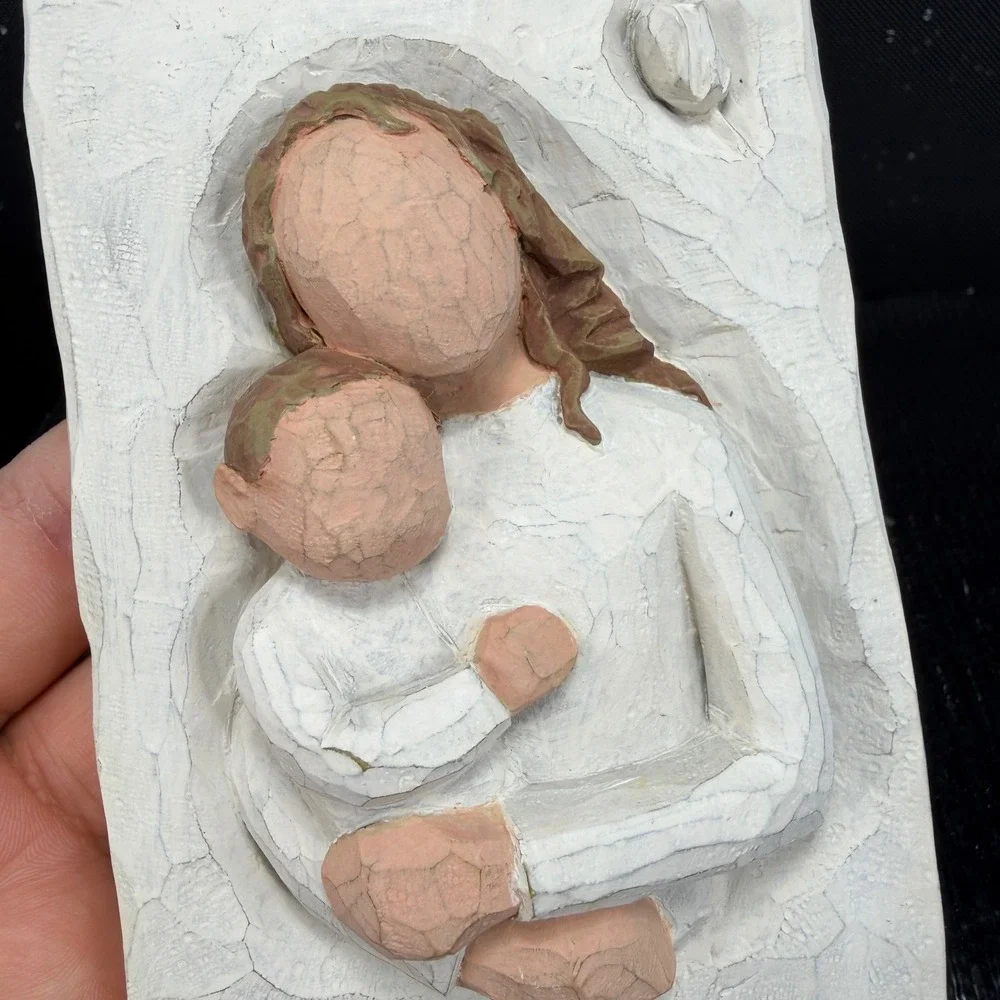 Willow Tree Mother and Child Plaque Demdaco Susan Lordi 2001 Resin Wall Art VTG